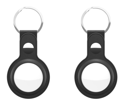 Akcesoria GSM i GPS KeyBudz AirTag Keyring skórzane etui do AirTag black 2 sztuki IEOKBAT2BK
